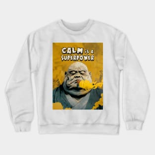 Puff Sumo: Calm is a Superpower with smoky burnt orange smoke Crewneck Sweatshirt